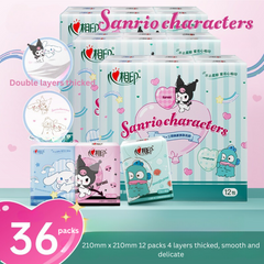 Heartfelt x Sanrio Collaboration Pocket Tissue - Cute Cartoon Printed Mini Travel Pack, Portable Handkerchief Tissue for On-the-Go
