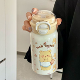 Cute Yellow Butter Bear 316 Stainless Steel Thermos Cup – Large Capacity, Stylish Birthday Gift for Friends