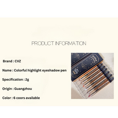 CVZ Magic Color Dot High Gloss Eyeshadow Pen – Natural All-Match Pearlescent Diamond Eye Shadow Stick