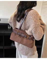 Large Capacity Retro Tote Shoulder Bag for Women – Vintage Handbag Underarm Work Commuter Bag