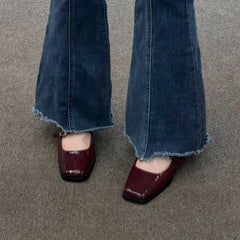 French retro square toe Mary Jane shoes Korean style versatile sandals