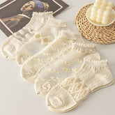 Japanese solid color crystal silk, thin, transparent mesh, shallow mouth, invisible boat socks