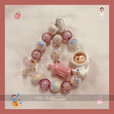 Fun 3D doll astronaut beaded cartoon Korean phone charms anti-lost keychain