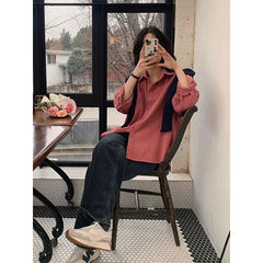 Hong Kong style solid color long-sleeved sunscreen shirt for men and women summer thin design