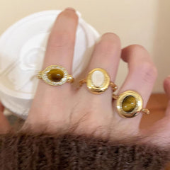 Tiger's Eye Adjustable Ring - Vintage Chinese Style Jewelry