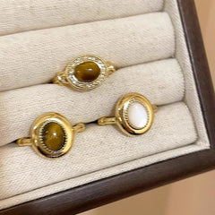 Tiger's Eye Adjustable Ring - Vintage Chinese Style Jewelry