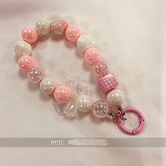 Pink Handheld Phone Case with Strap - Convenient Anti-Loss Charm for Women