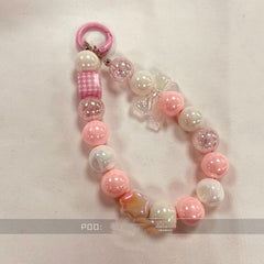 Pink Handheld Phone Case with Strap - Convenient Anti-Loss Charm for Women