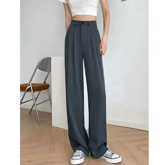 Black High-Waist Wide-Leg Formal Pants