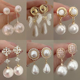 Vintage French Tassel Pearl Earrings – Light Luxury Statement Jewelry