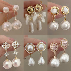 Vintage French Tassel Pearl Earrings – Light Luxury Statement Jewelry