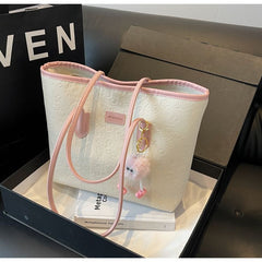 Large Canvas Tote Bag for Women – Stylish Shoulder Bag for Students & Commuters