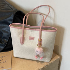 Large Canvas Tote Bag for Women – Stylish Shoulder Bag for Students & Commuters