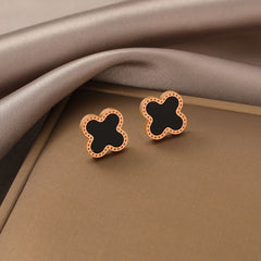 Titanium Steel Roman Numeral Stud Earrings – Niche Luxury Design, High-End Fashion Earrings