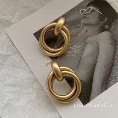 Baroque Golden Clip-On Hoop Earrings