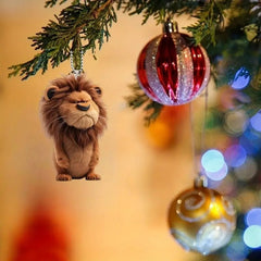 2D Cute Lion Hanging Ornament – Acrylic Car Mirror & Home Décor Pendant