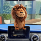 2D Cute Lion Hanging Ornament – Acrylic Car Mirror & Home Décor Pendant