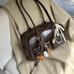 Korean large-capacity vintage Boston shoulder Bag