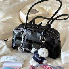 Korean large-capacity vintage Boston shoulder Bag