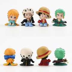 One Piece chibi Q-Version Figures - Luffy, Zoro & Nami Collectibles