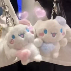Adorable Cinnamoroll Plush Keychain – Fluffy Bag & Key Pendant