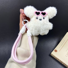Cute Westie Plush Wrist Strap – Short Cartoon Phone & Earphone Charm