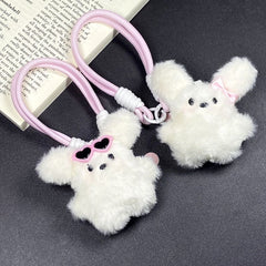 Cute Westie Plush Wrist Strap – Short Cartoon Phone & Earphone Charm