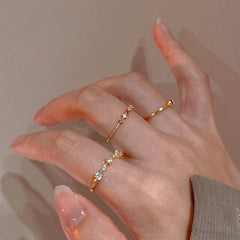 Delicate Zircon Heart Ring – Adjustable Sweetheart Statement Ring for Women