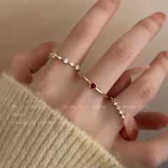 Delicate Zircon Heart Ring – Adjustable Sweetheart Statement Ring for Women