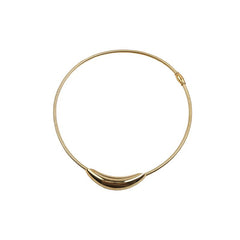 Minimalist Curved Tube Titanium Steel Choker – Fade-Resistant Metal Statement Necklace