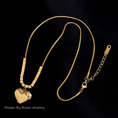 Delicate Heart & Lucky Cube Titanium Steel Necklace – Sweet Party-Ready Clavicle Chain