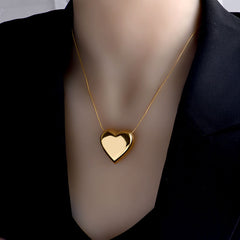 Double-Sided Heart Titanium Steel Necklace – Light Luxury Clavicle Chain