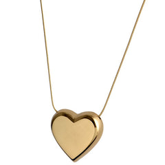 Double-Sided Heart Titanium Steel Necklace – Light Luxury Clavicle Chain