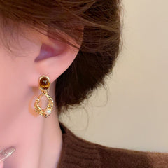 Vintage Pearl Drop Earrings – Irregular Melange Style, Light Luxury Design