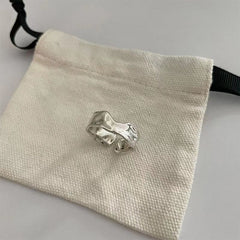 Irregular Vintage Block Ring – Distressed Minimalist INS Style Statement Ring