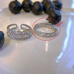 Trendy Zircon Open Ring – Adjustable Niche Style for Cool Girls
