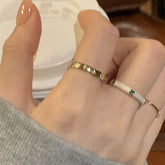 Colorful North Star Zircon Enamel Ring – Light Luxury INS Style for Women