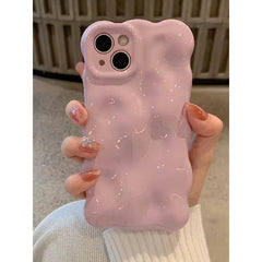 Bubble Cloud Wave iPhone Case – Matte Solid Color Cover for iPhone Series