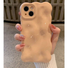 Bubble Cloud Wave iPhone Case – Matte Solid Color Cover for iPhone Series