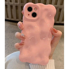 Bubble Cloud Wave iPhone Case – Matte Solid Color Cover for iPhone Series