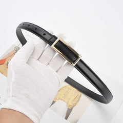 High-End Women’s Genuine Leather Waist Belt – Minimalist Black Fashion Belt for Dress Pants