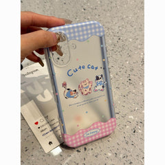 Cute Three Cats Protective Phone Case – Durable Hard Cover for Apple iPhones