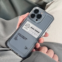 Letter Pattern Transparent Full-Cover iPhone Case – Drop-Resistant, Trendy