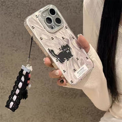 Black Cat Floral Phone Case – Soft Shockproof Aesthetic Cover