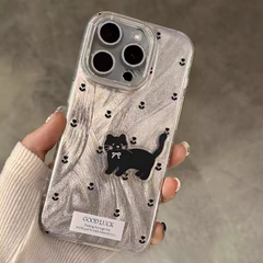 Black Cat Floral Phone Case – Soft Shockproof Aesthetic Cover