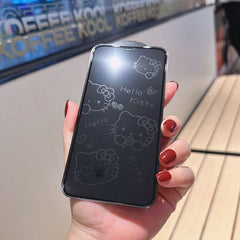 Cute Hello Kitty Tempered Glass Screen Protector – Anti-Fingerprint Cartoon Design