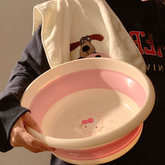 Hello Kitty Foldable Wash Basin – Portable & Thickened Sanrio Face Washing Bowl for Home or Dorm