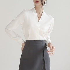 Puella French Light Luxury Long Sleeve Chic Shirt – Versatile Designer Chinese-Style Blouse