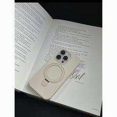 Minimalist Red Liquid Silicone Phone Case with Stand – Full Protection Shockproof Cover