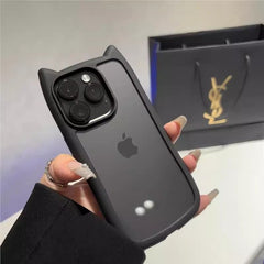 Cute Cat Ear Transparent Phone Case – Simple Protective Cover